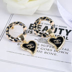 New Heart Trendy Black Earrings