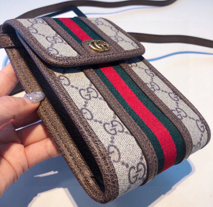 Stripes Brown Phone Bag