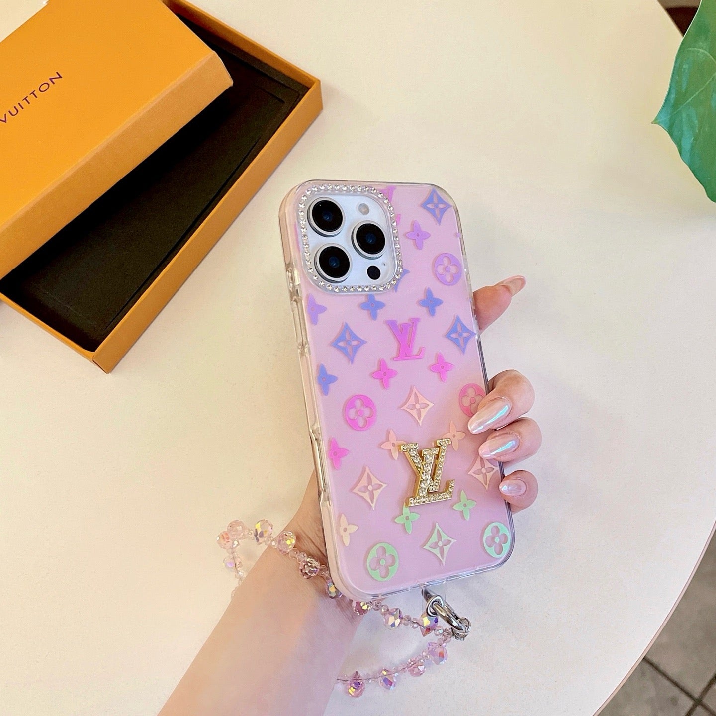 Pink Chain Style Phone Case For iPhone
