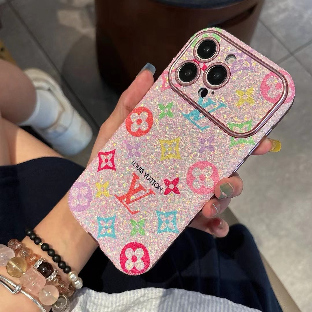 Colorful Pink Bling Phone Case For iPhone