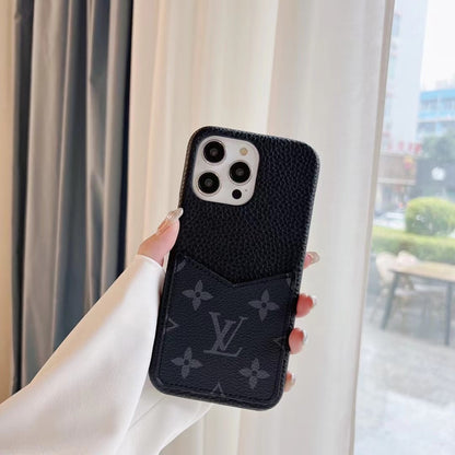 Card Holder Plush Phone Case For iPhone