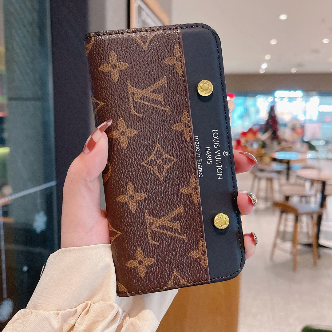 Large Card Leather Phone Case For iPhone