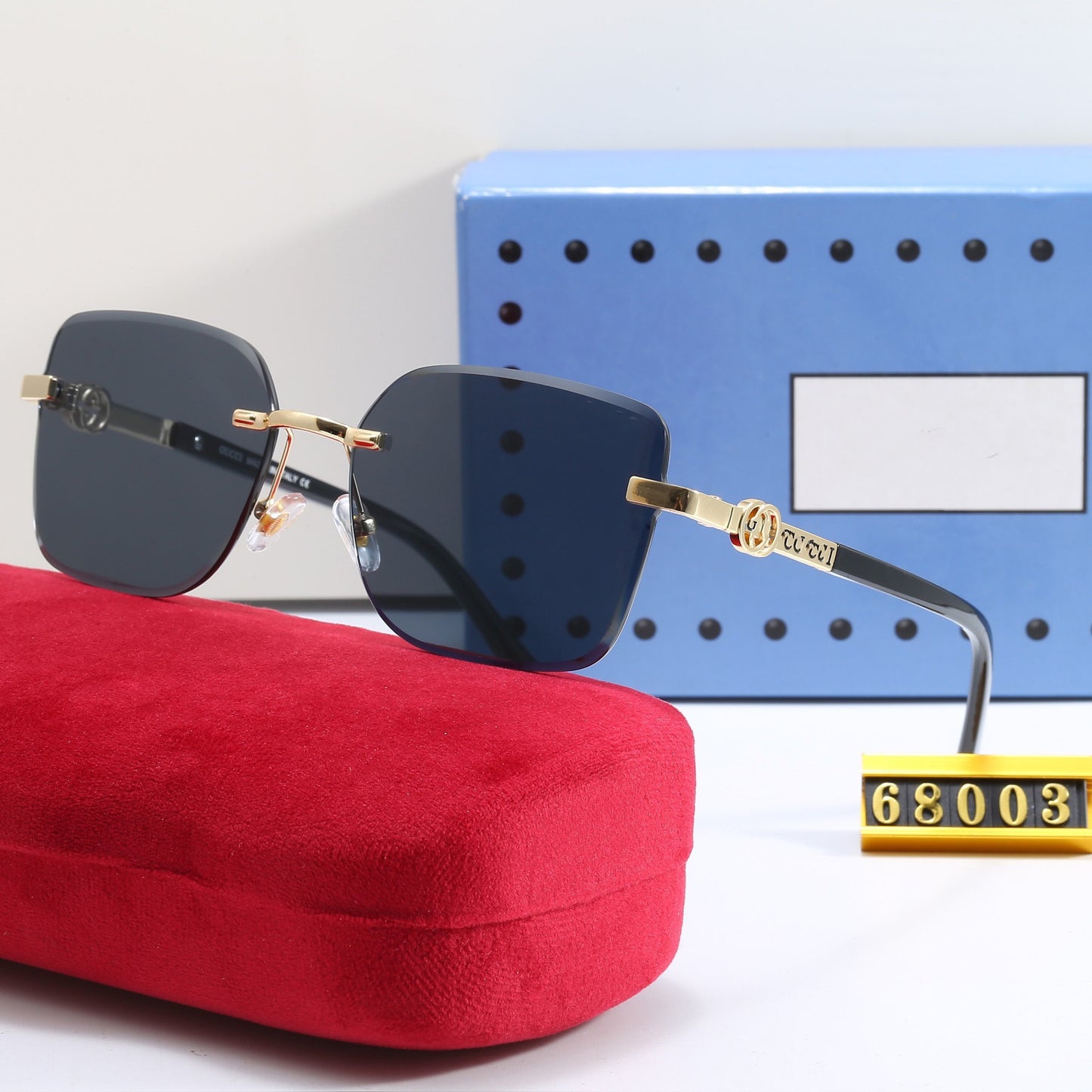 Rahmenlose Sonnenbrille mit Metallbügeln