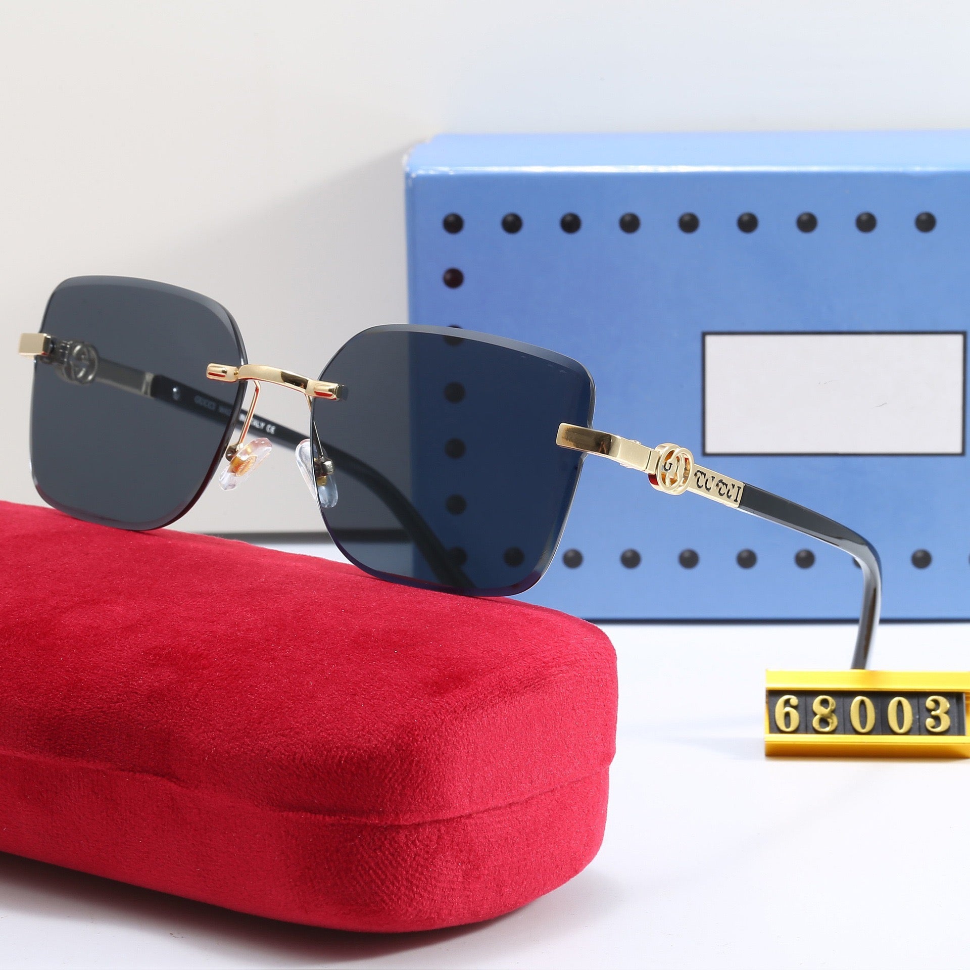 Rahmenlose Sonnenbrille mit Metallbügeln