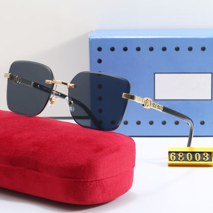 Rahmenlose Sonnenbrille mit Metallbügeln