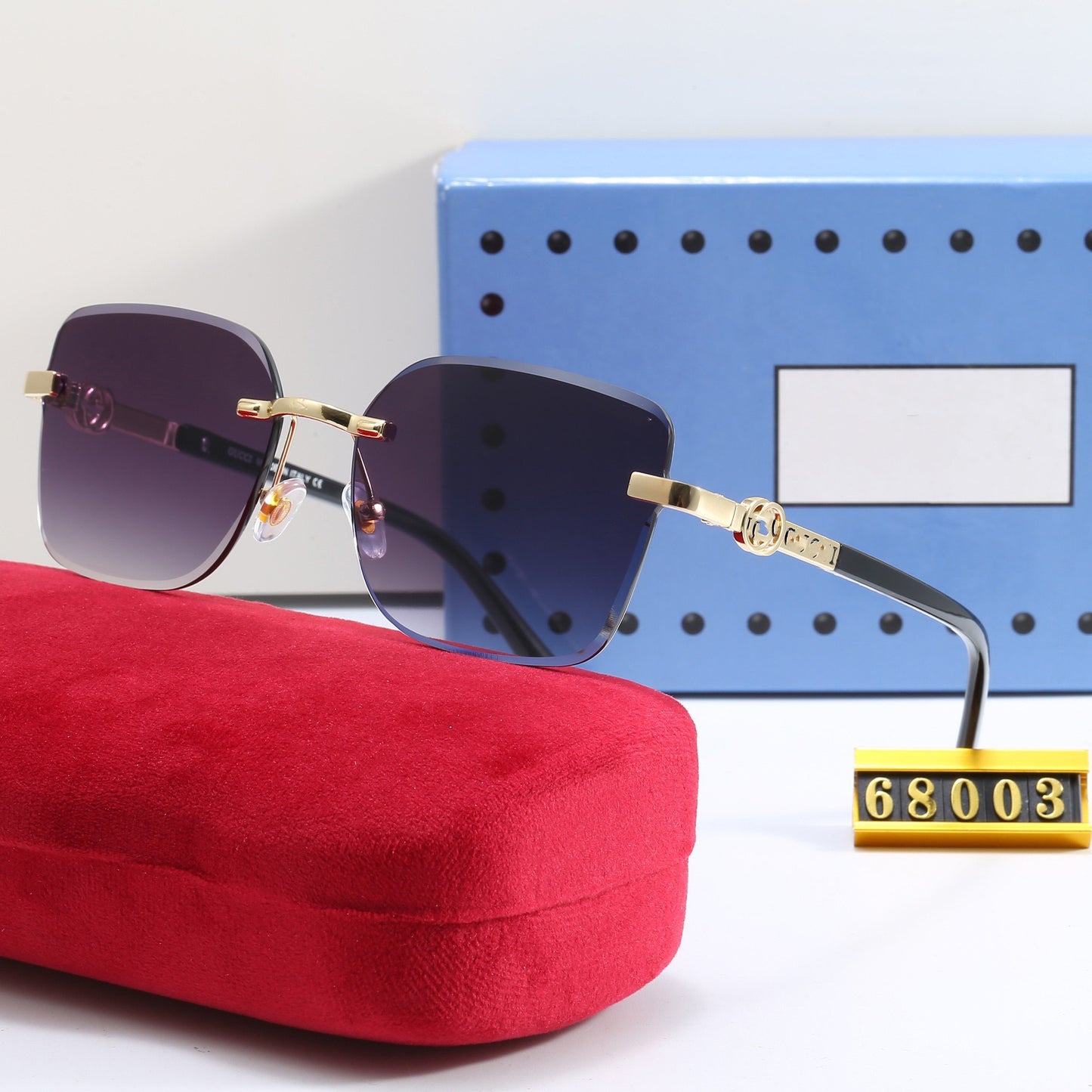 Rahmenlose Sonnenbrille mit Metallbügeln