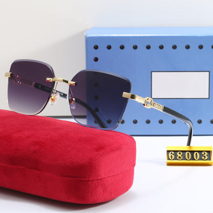 Rahmenlose Sonnenbrille mit Metallbügeln