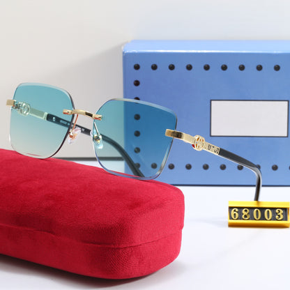 Rahmenlose Sonnenbrille mit Metallbügeln