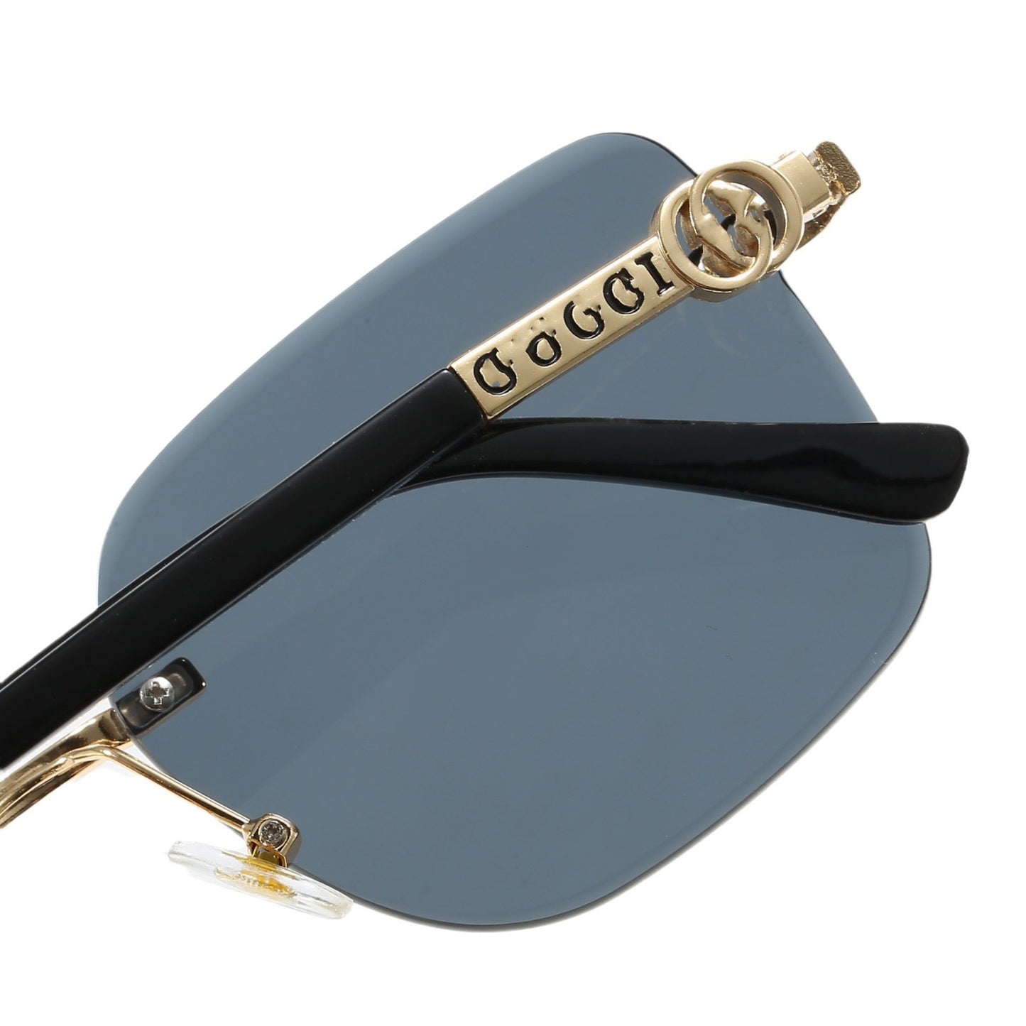 Rahmenlose Sonnenbrille mit Metallbügeln