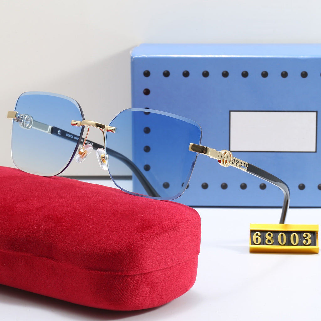 Rahmenlose Sonnenbrille mit Metallbügeln