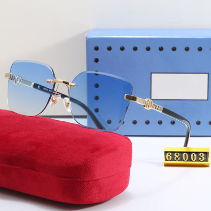 Rahmenlose Sonnenbrille mit Metallbügeln