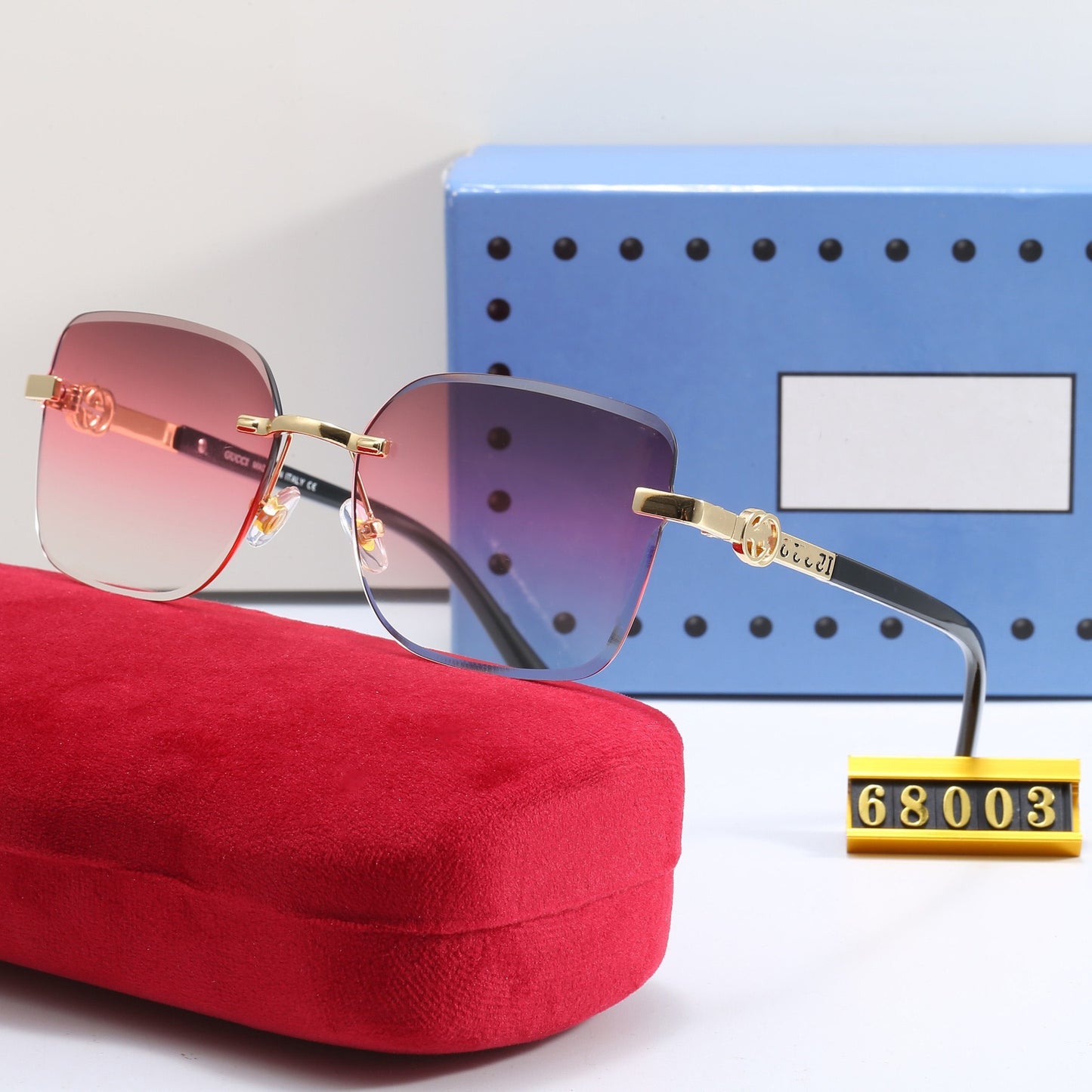 Rahmenlose Sonnenbrille mit Metallbügeln