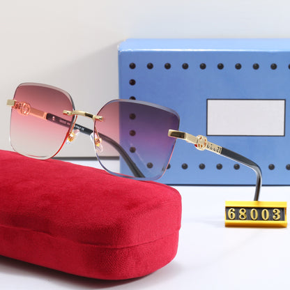 Rahmenlose Sonnenbrille mit Metallbügeln