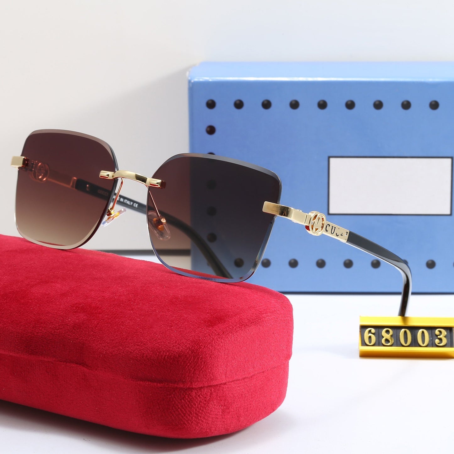 Rahmenlose Sonnenbrille mit Metallbügeln