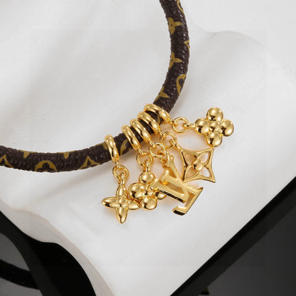 New Love Pendant Leather Bracelet