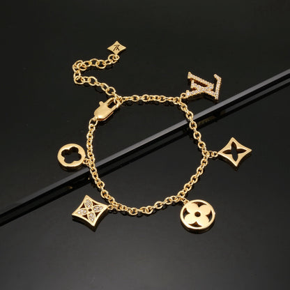 Golden Pendant Chain Bracelet