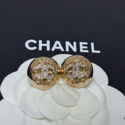 Light Gold Meteor Ball Earrings