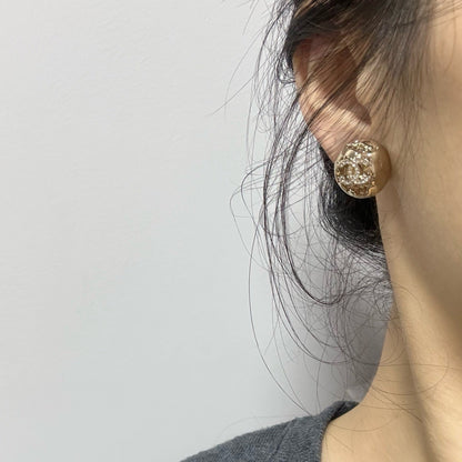 Light Gold Meteor Ball Earrings