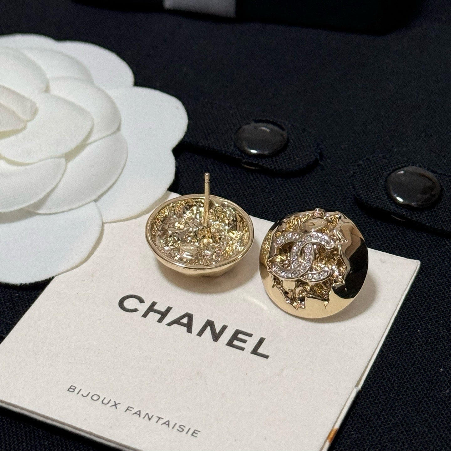 Light Gold Meteor Ball Earrings