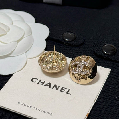 Light Gold Meteor Ball Earrings