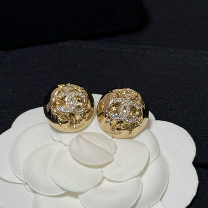 Light Gold Meteor Ball Earrings