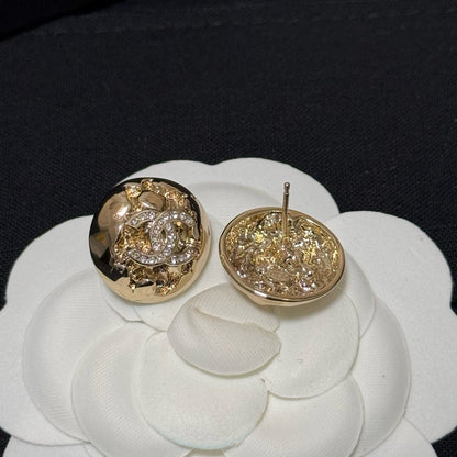 Light Gold Meteor Ball Earrings