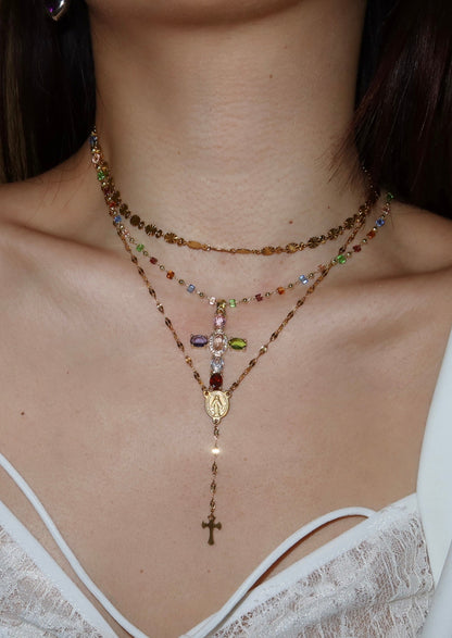 Rubby Golden Chain Necklace