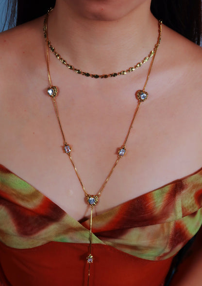 Rubby Golden Chain Necklace