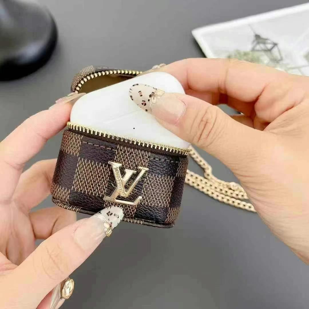 Modische quadratische Leder-Kopfhörerhülle 