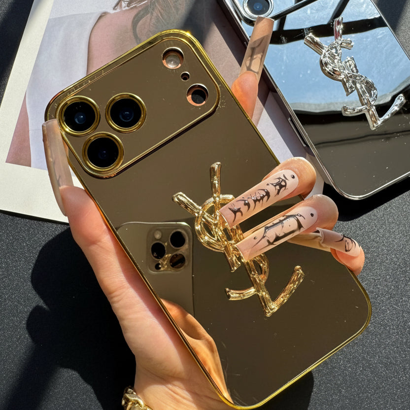 Mirror Yes Girl Glitter Phone Case