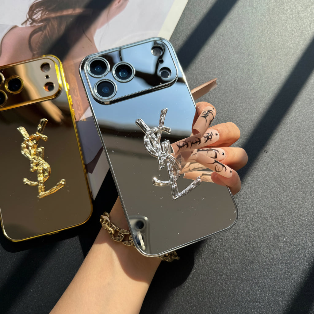 Mirror Yes Girl Glitter Phone Case