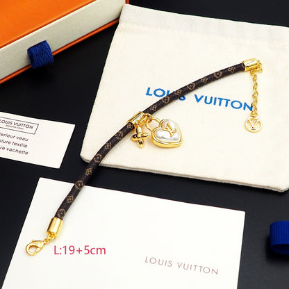 Love Pendant Leather Bracelet