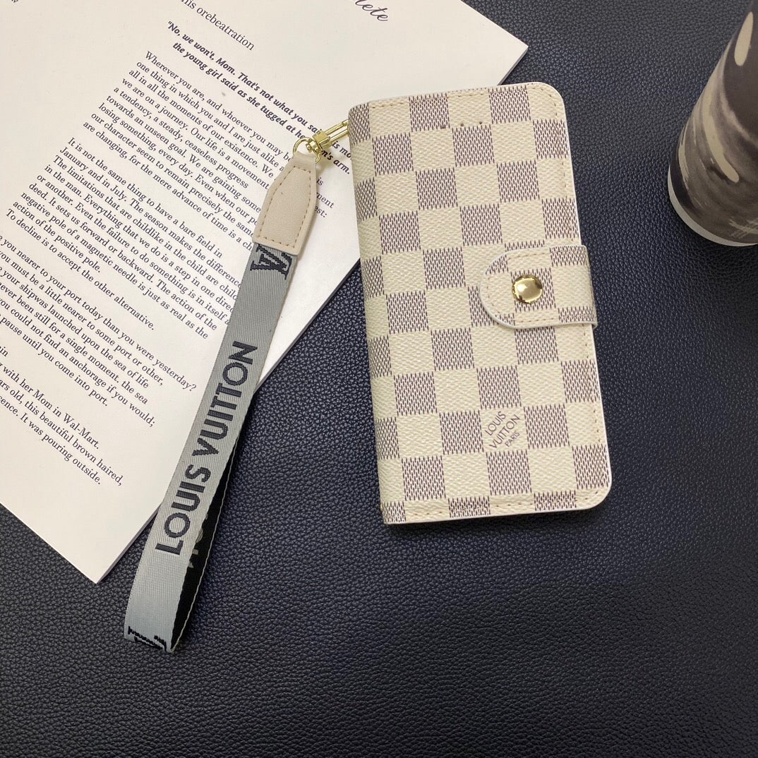 Klassische Brieftaschen-Handyhülle aus Leder 