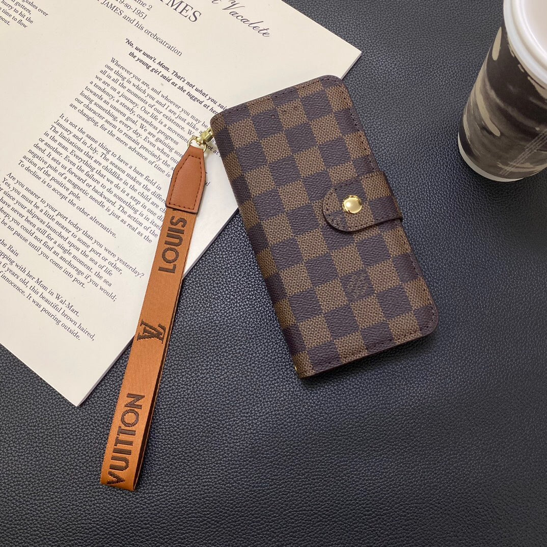 Klassische Brieftaschen-Handyhülle aus Leder 