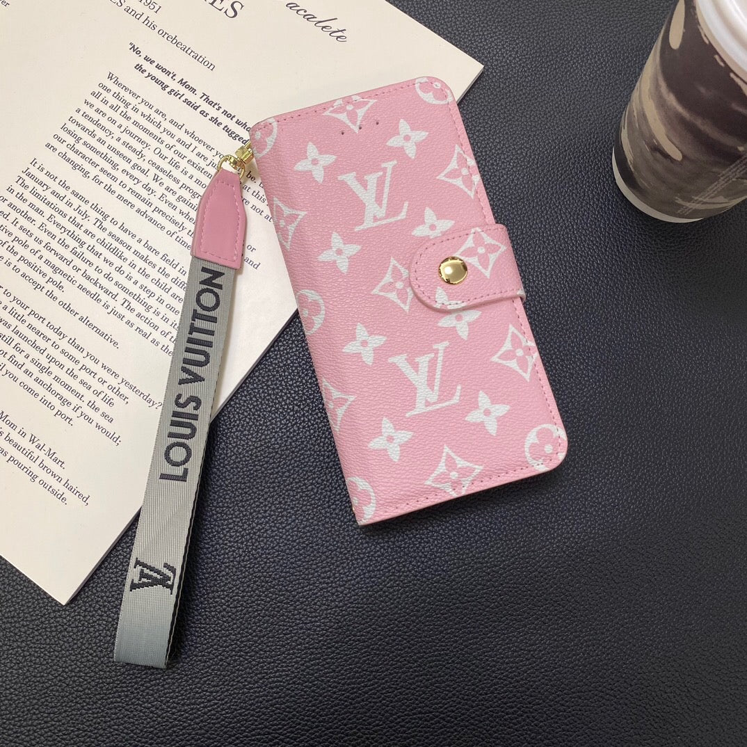 Klassische Brieftaschen-Handyhülle aus Leder 