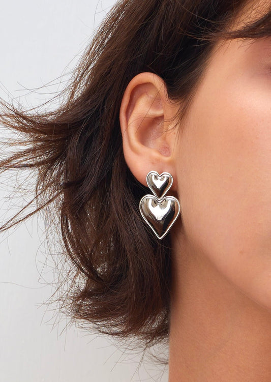 Orecchini a forma di cuore in argento
