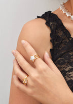 Goldener Ring mit Meerjungfrau-Stern