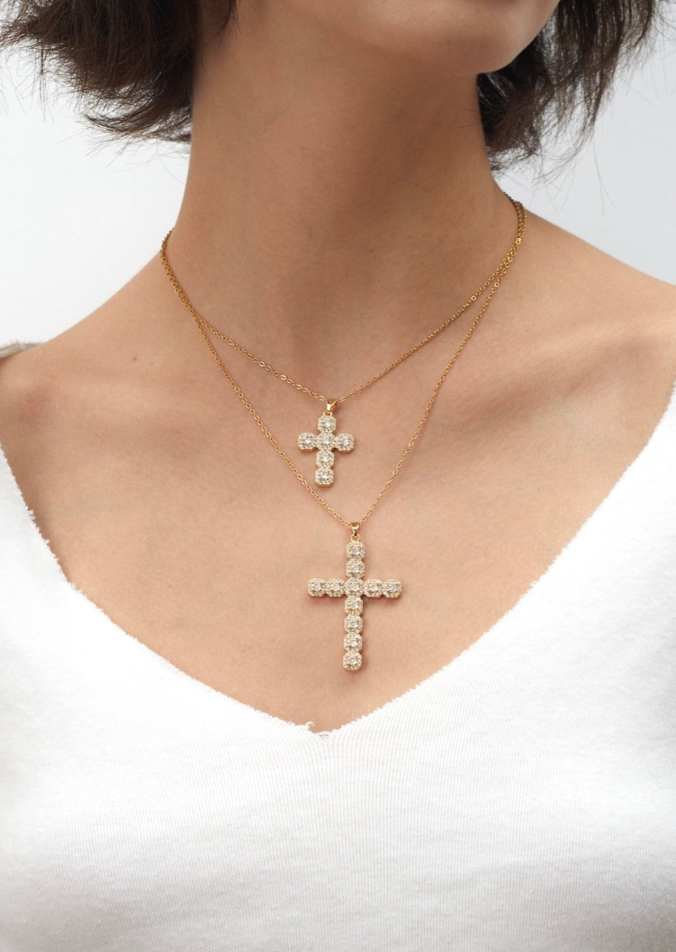 Im Namen der Rose Weißes Kreuz Halskette