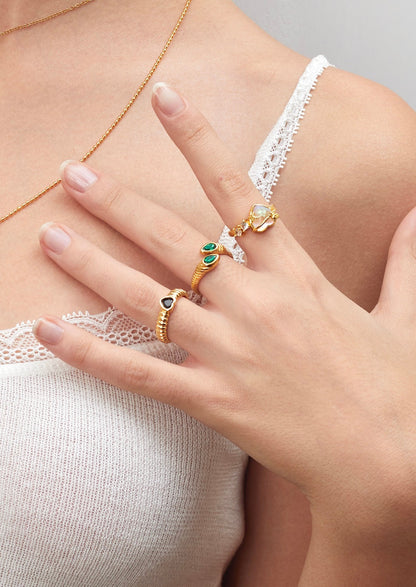 Love in Moonstone Golden Ring