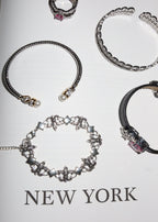 Charlotte Vintage Silber Perlenarmband