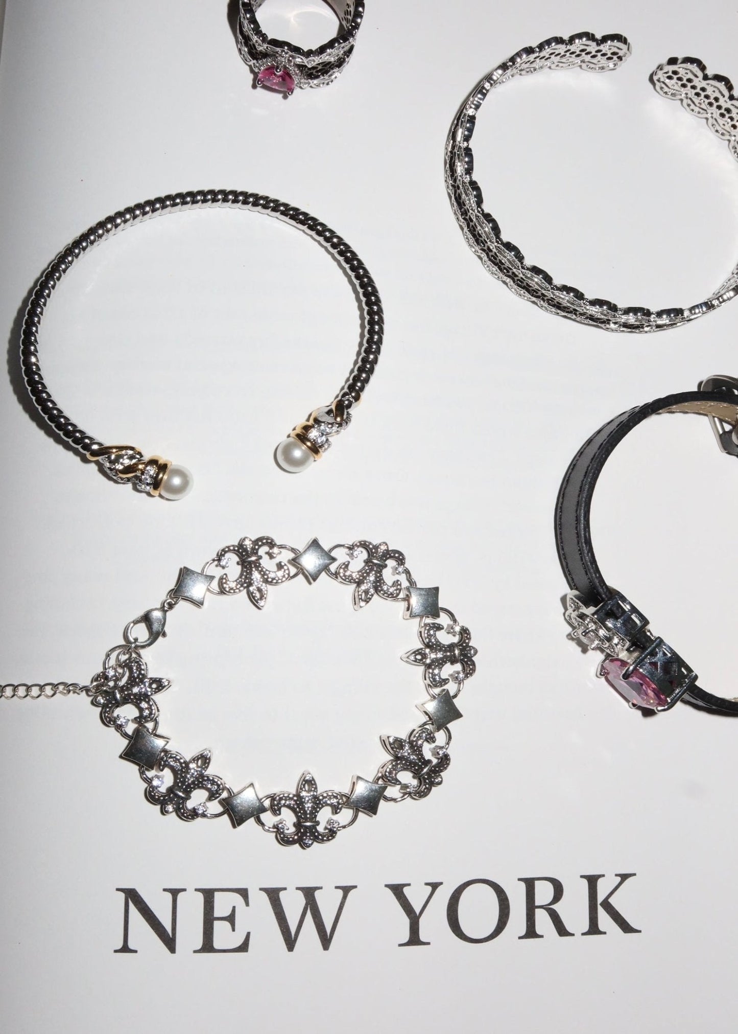 Charlotte Vintage Silber Perlenarmband