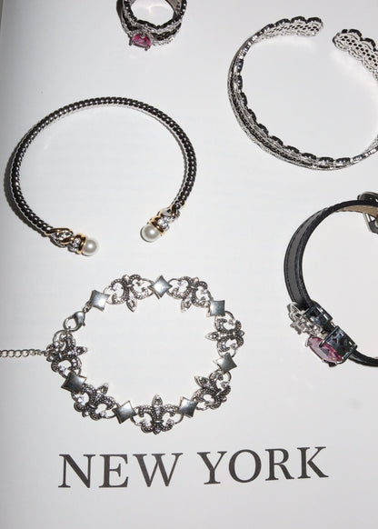 Charlotte Vintage Silber Perlenarmband
