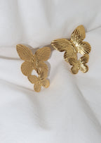 Duo riesige goldene Mottenohrringe
