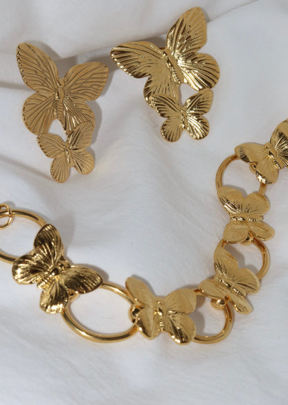 Orecchini Duo Giant Golden Moth