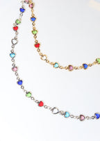 Collana d'oro con cuori colorati Michelle Love