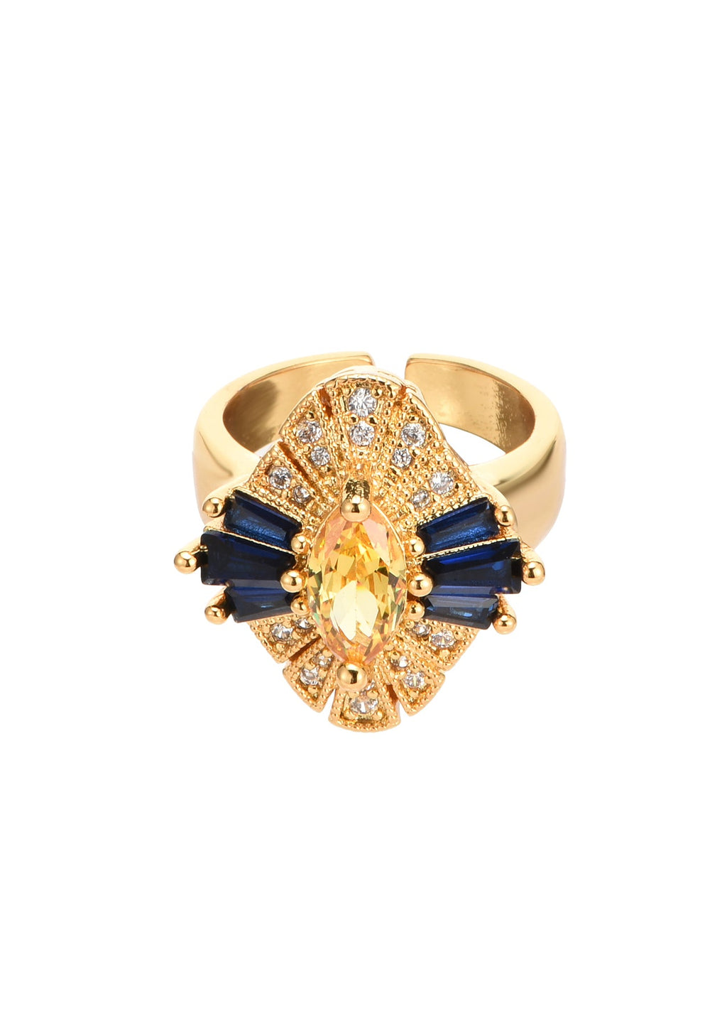 Manon Glitzernder Gelber Vintage Ring