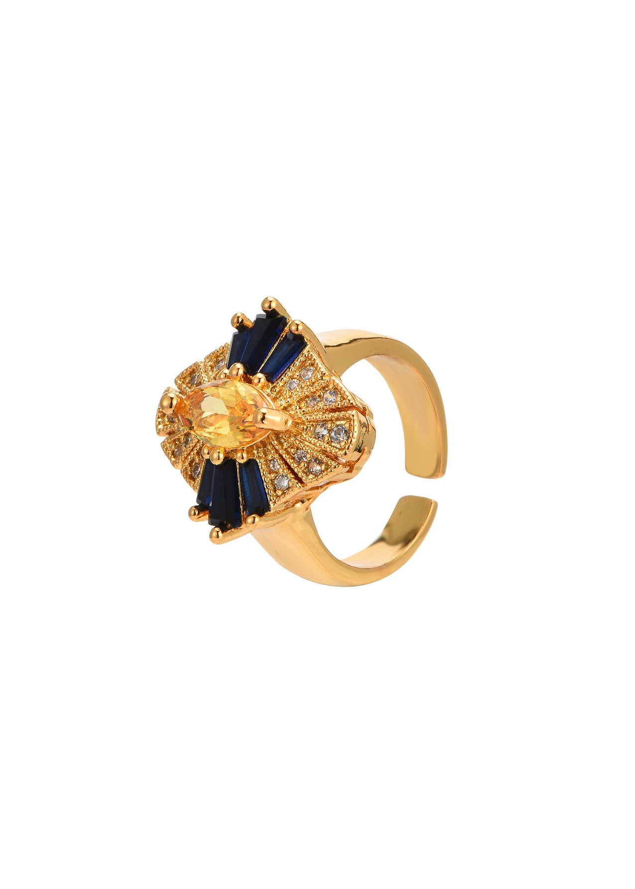 Anello vintage giallo scintillante Manon