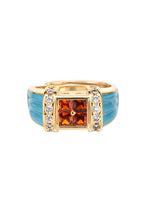 Manon Glitzernder Orange-Blauer Vintage Ring