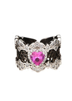 Elodie Rosa Herz Gothic Silberring