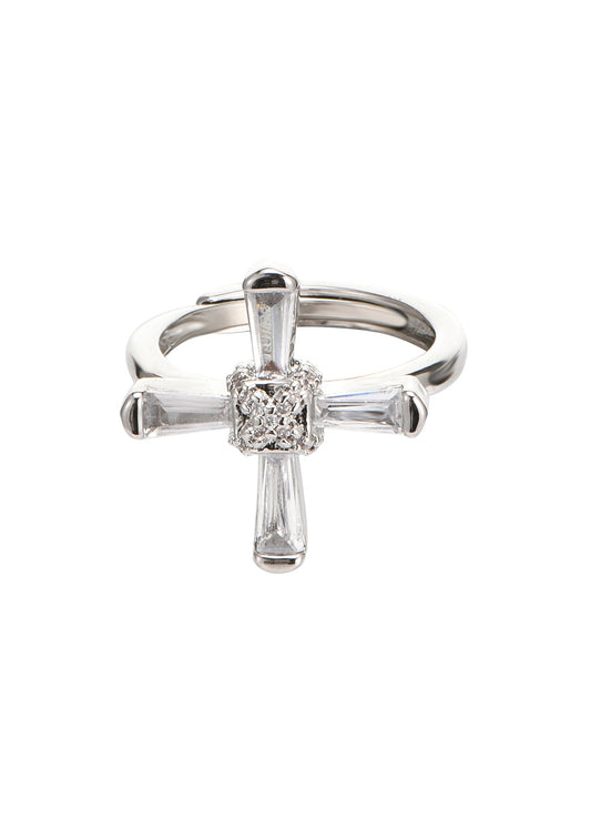 Anthony Kristallkreuz-Silberring